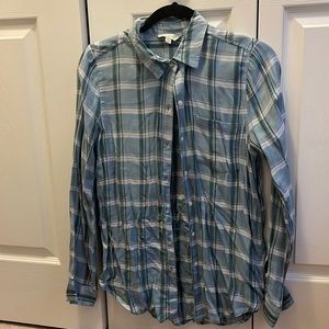 Lucky Brand Blue Button Down Flannel Shirt